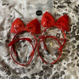 4 Pcs Big Red Bow Headband for Women/Girls
